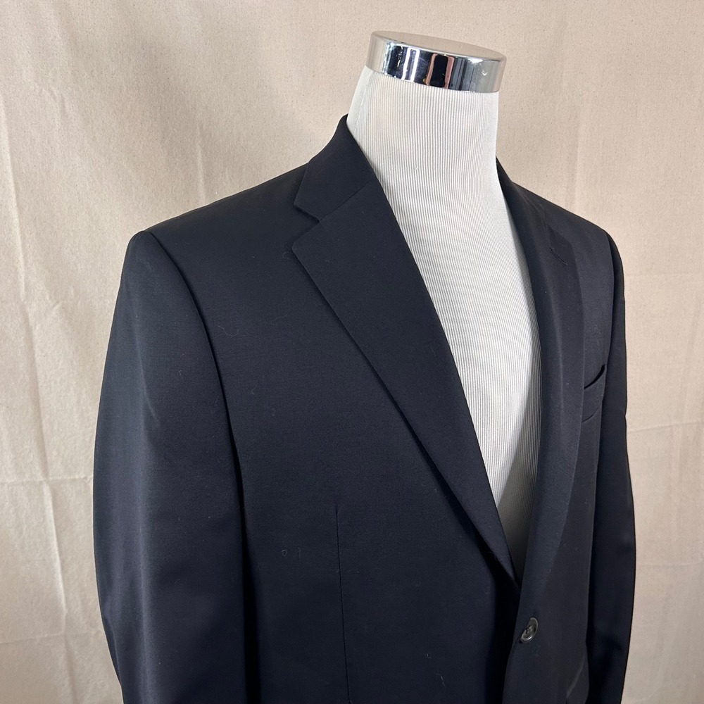 LRL Ralph Lauren 42S Sport Coat 100% Wool Black Two Button Lined Vented Formal